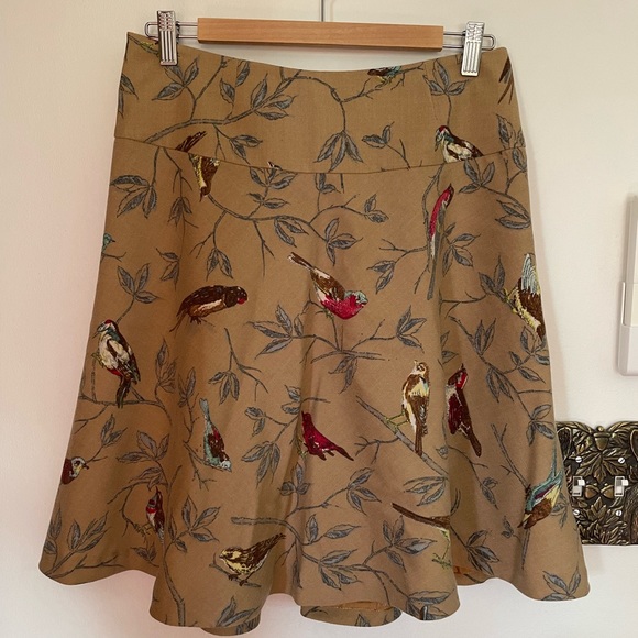 Pre-owned Anthropologie Elevenses Wool Birds Skirt Size 6 - Picture 2 of 4
